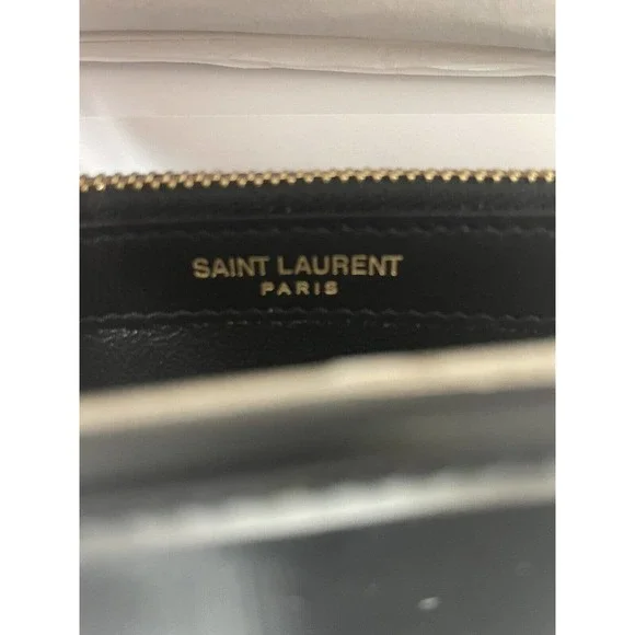 NEW SAINT LAURENT PATENT LEATHER GOLD CHAIN WALLET BAG PURSE BOX! - Picture 14 of 16